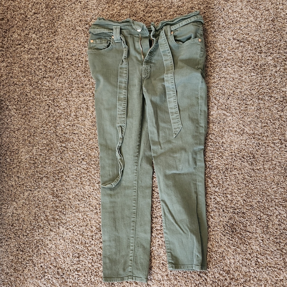 7 For All Mankind Green Jeans w/ matching belt